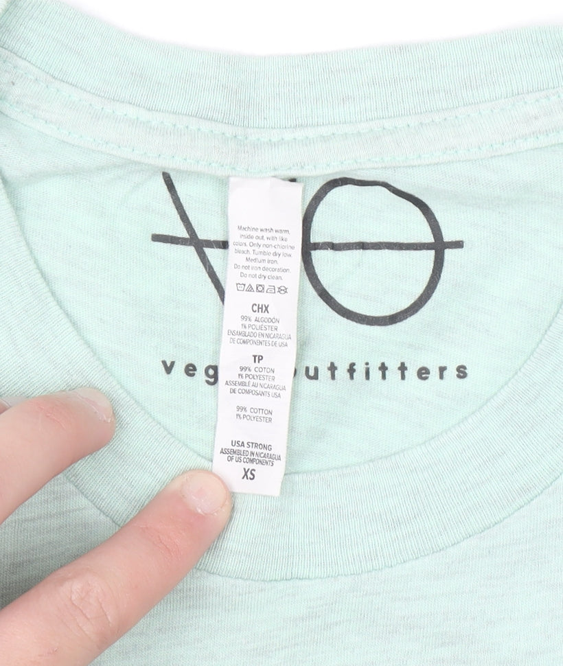 Vegan Outfitters Women's Green XS Graphic Cotton T-Shirt