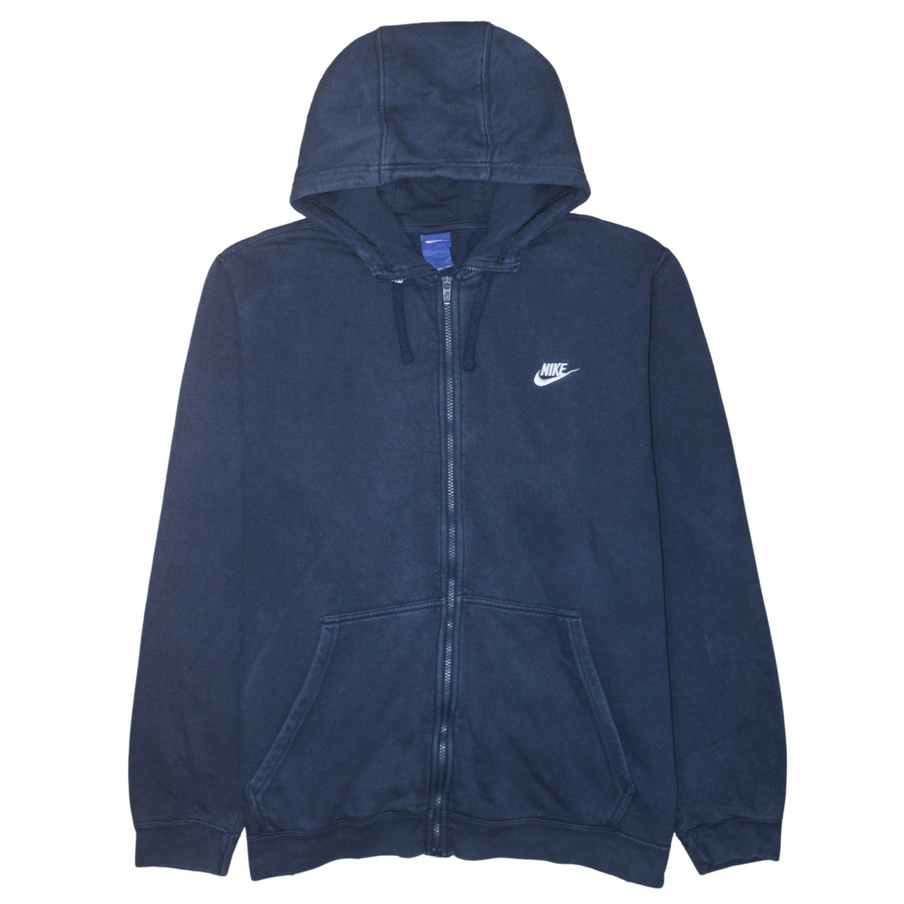 Nike Men's Blue Full Zip Hoodie 2XL Fleece Sweatshirt