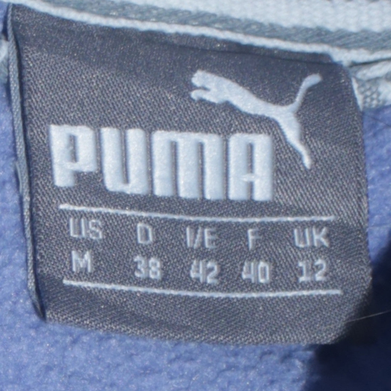 Puma Women Blue Full Zip Hoodie UK 12 Cotton Blend Casual