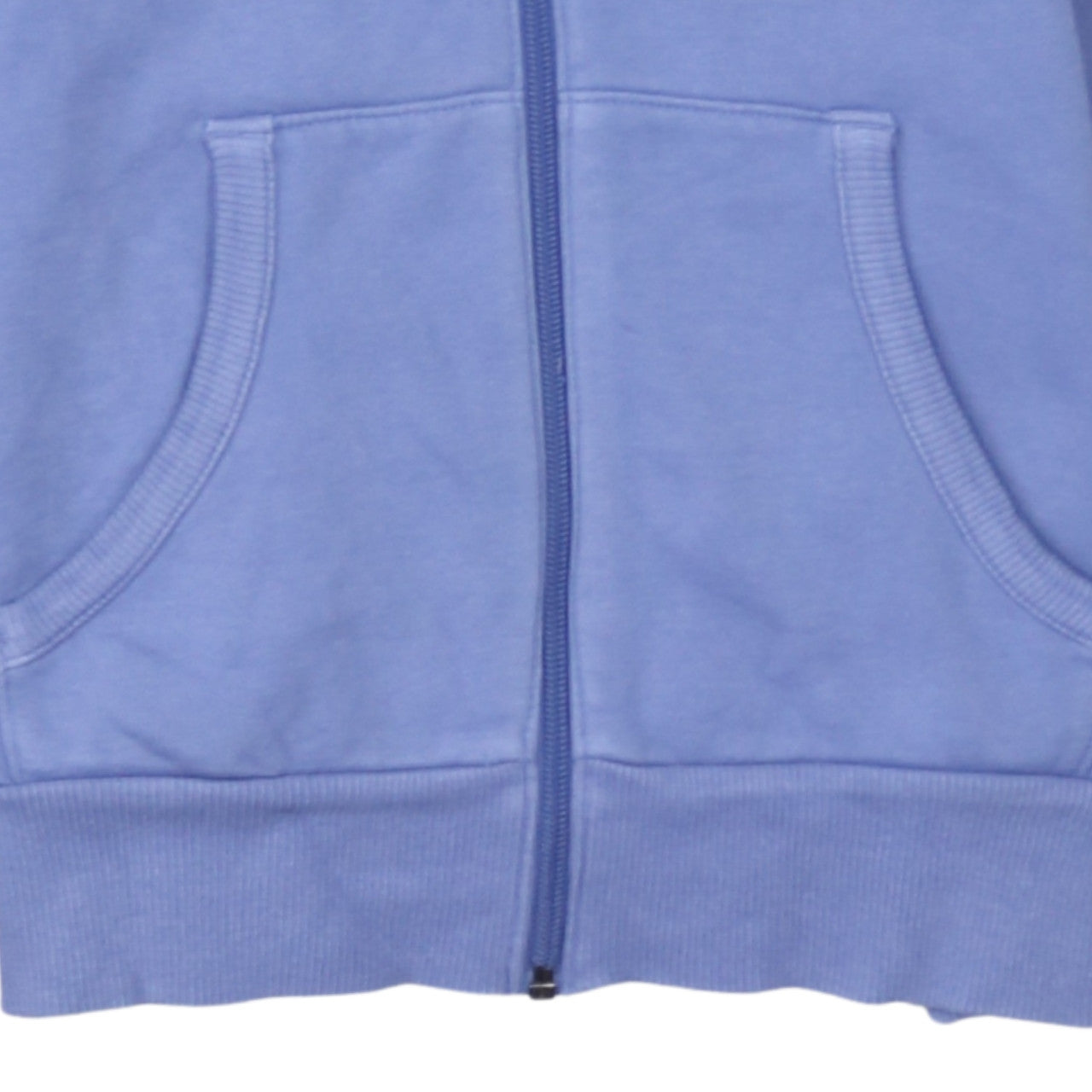 Puma Women Blue Full Zip Hoodie UK 12 Cotton Blend Casual