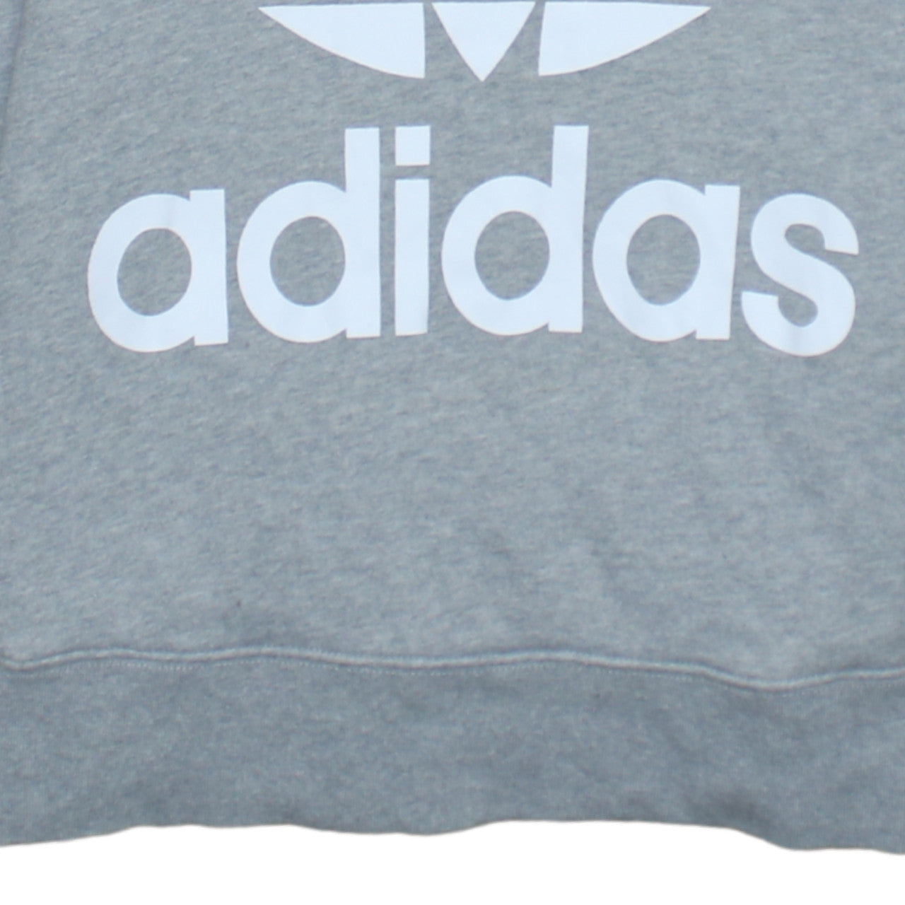 Adidas Women’s Grey Hooded Pullover Sweatshirt Size 4 Logo Print