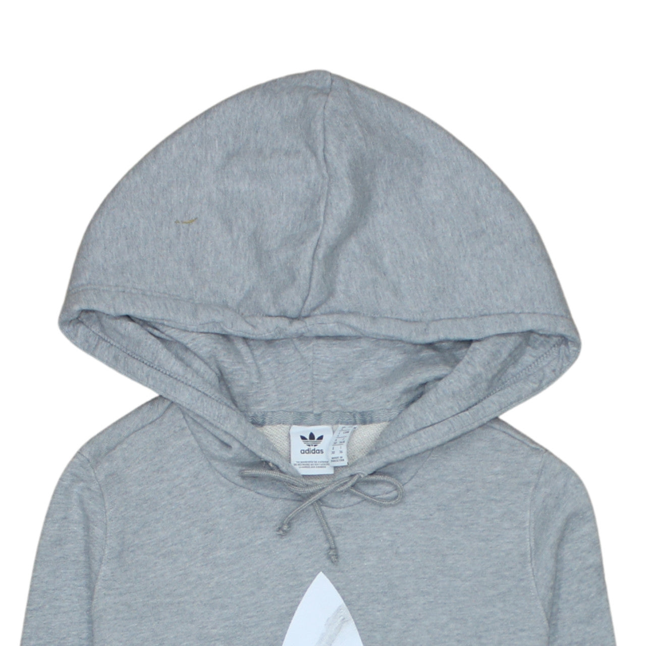 Adidas Women’s Grey Hooded Pullover Sweatshirt Size 4 Logo Print