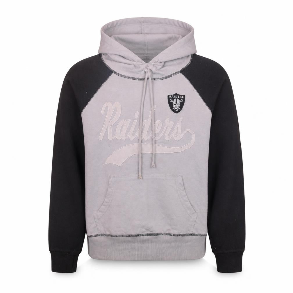 NFL Team Apparel Raiders Grey Black Men's L Pullover Hoodie