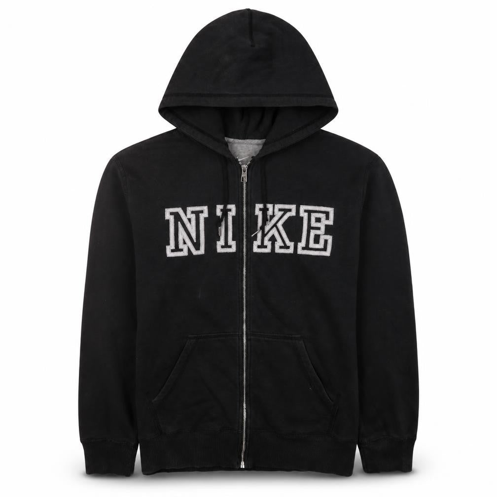 Nike Men's Black Full Zip Logo Hoodie L Regular Fit