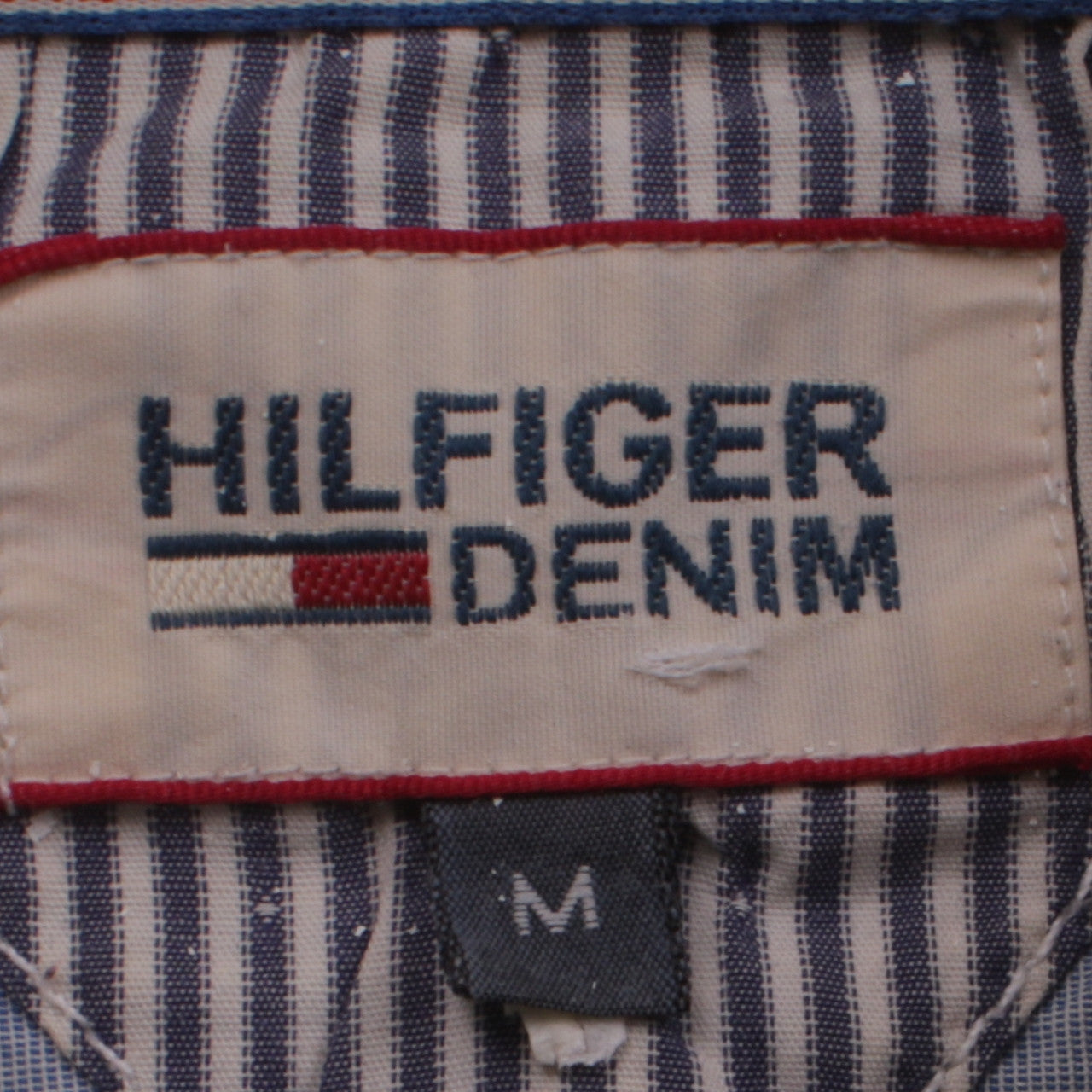 Tommy Hilfiger Men’s Blue Striped Button-Down Long Sleeve Cotton Shirt M