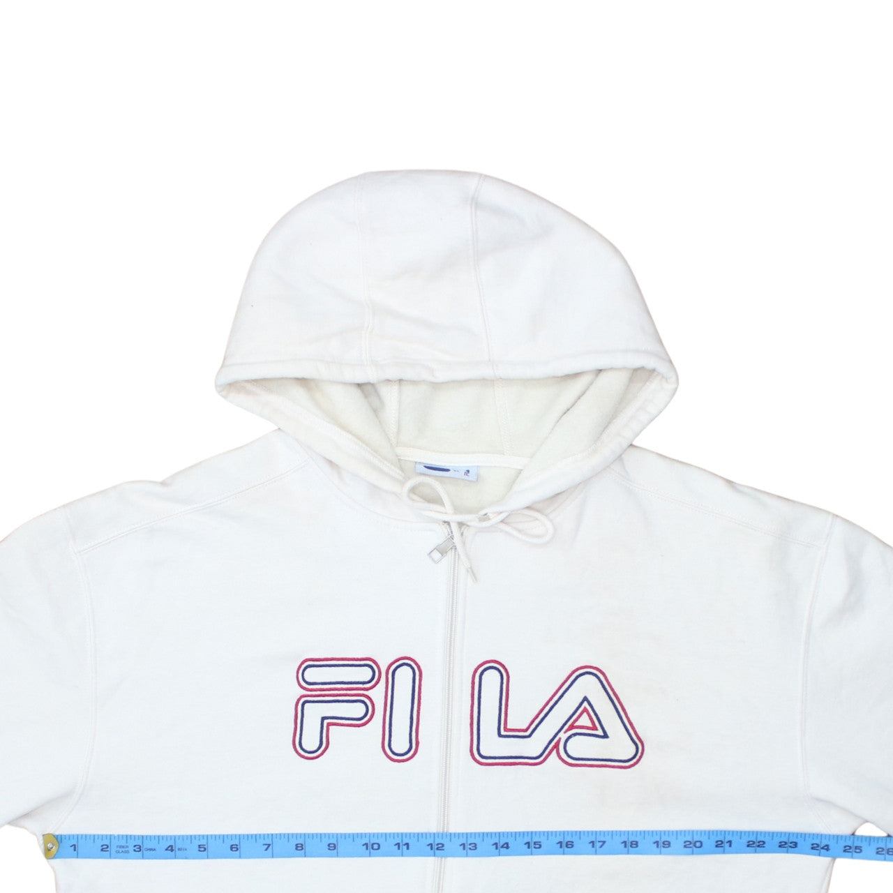 FILA Mens White Full Zip Hoodie XL Logo Sportswear