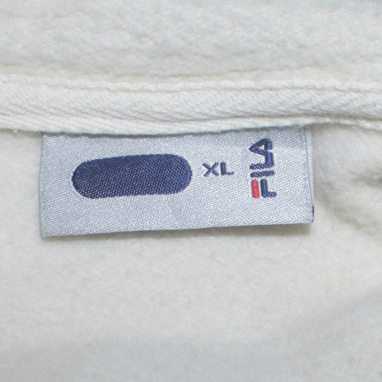 FILA Mens White Full Zip Hoodie XL Logo Sportswear