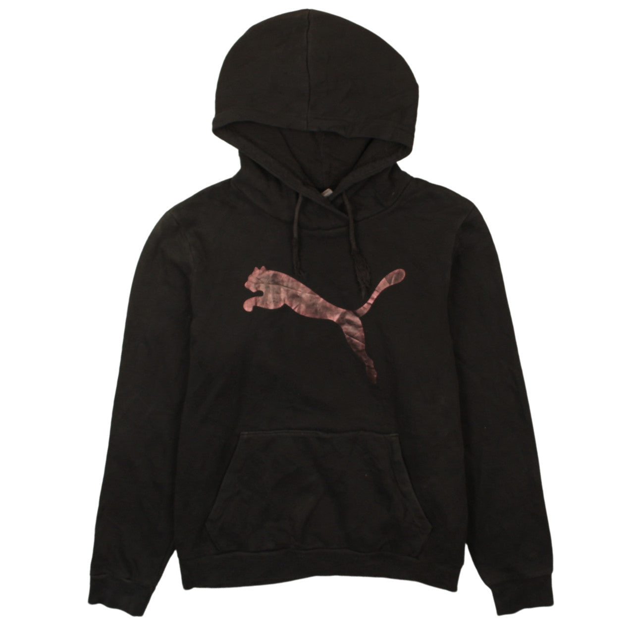 Puma Women's Black Pullover Hoodie Size 14 Logo Sweatshirt
