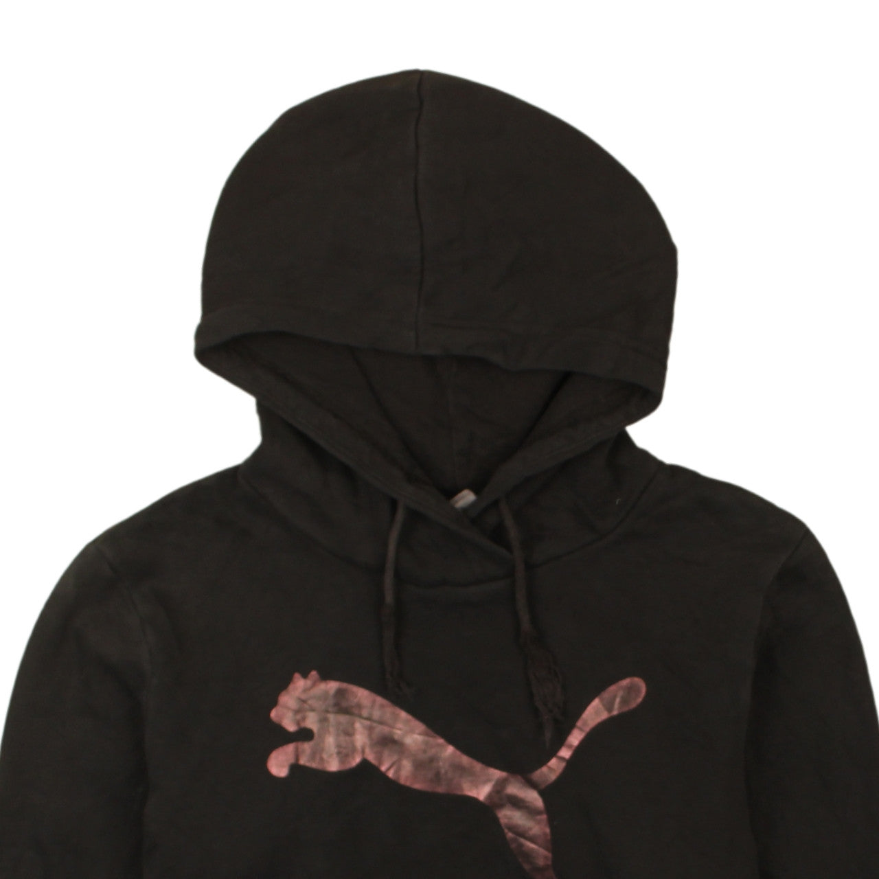 Puma Women's Black Pullover Hoodie Size 14 Logo Sweatshirt