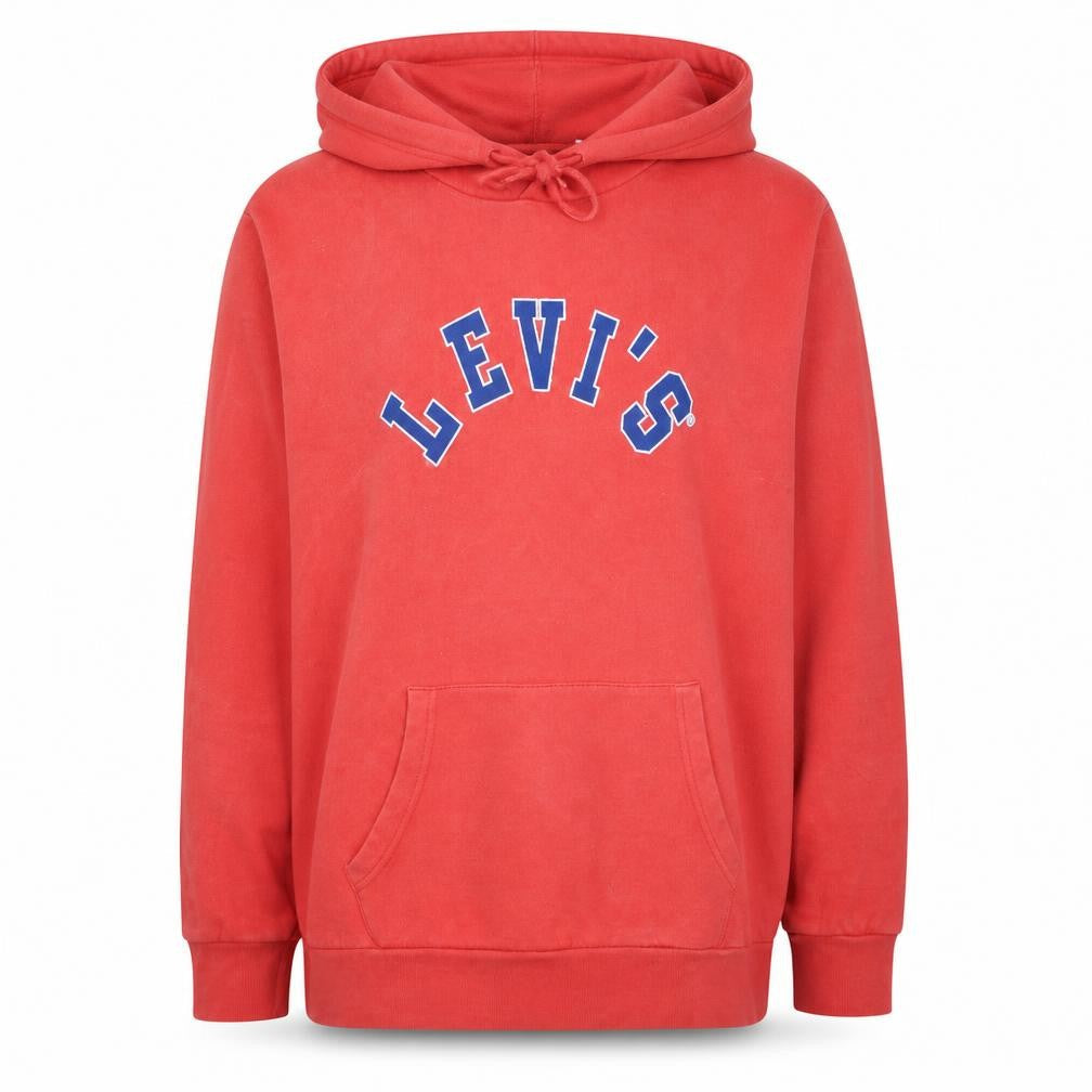 Levi's Women's Red Pullover Hoodie Size L Classic Logo Sweatshirt