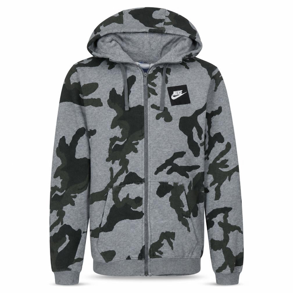 Nike Men's Grey Camouflage Full Zip Hoodie Size S