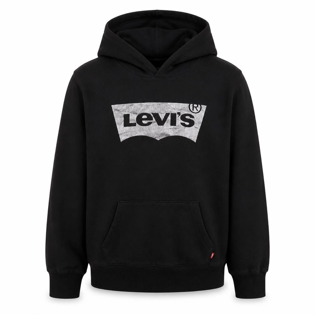 Levi's Boys Black Pullover Hoodie Size 12-13 Years Logo Fleece Sweatshirt