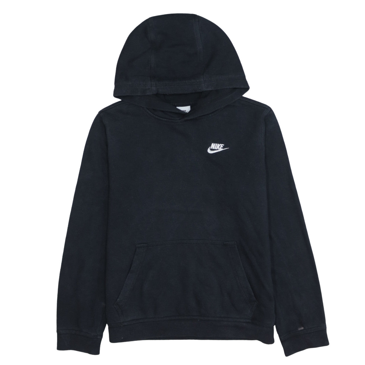 Nike Boys Black Pullover Hoodie XL 158-170cm Classic Logo Sweatshirt