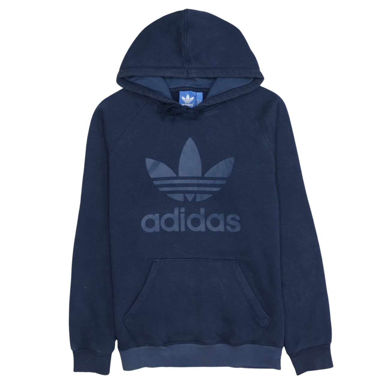 adidas Men's Blue Small Pullover Hoodie with Logo Print