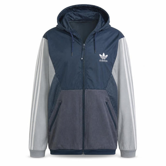 Adidas Mens Blue Full Zip Hoodie L Regular Fit Sportswear