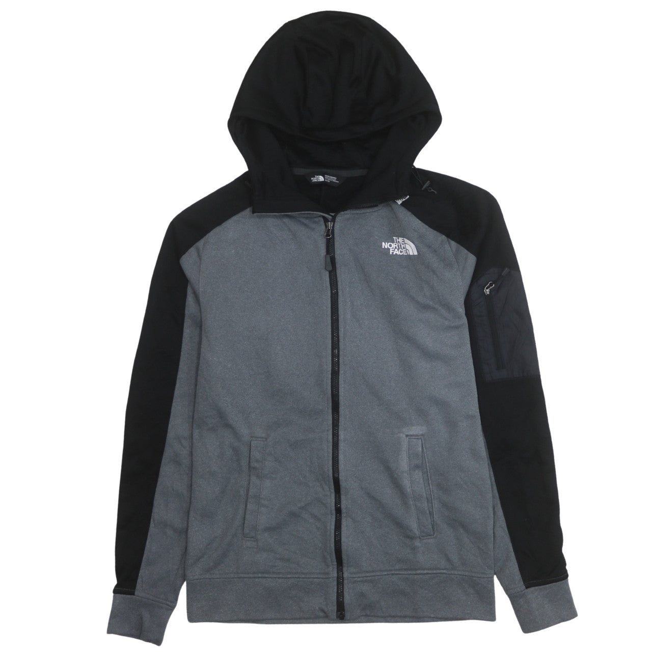The North Face Men's Grey Full Zip Hooded Fleece Hoodie XS