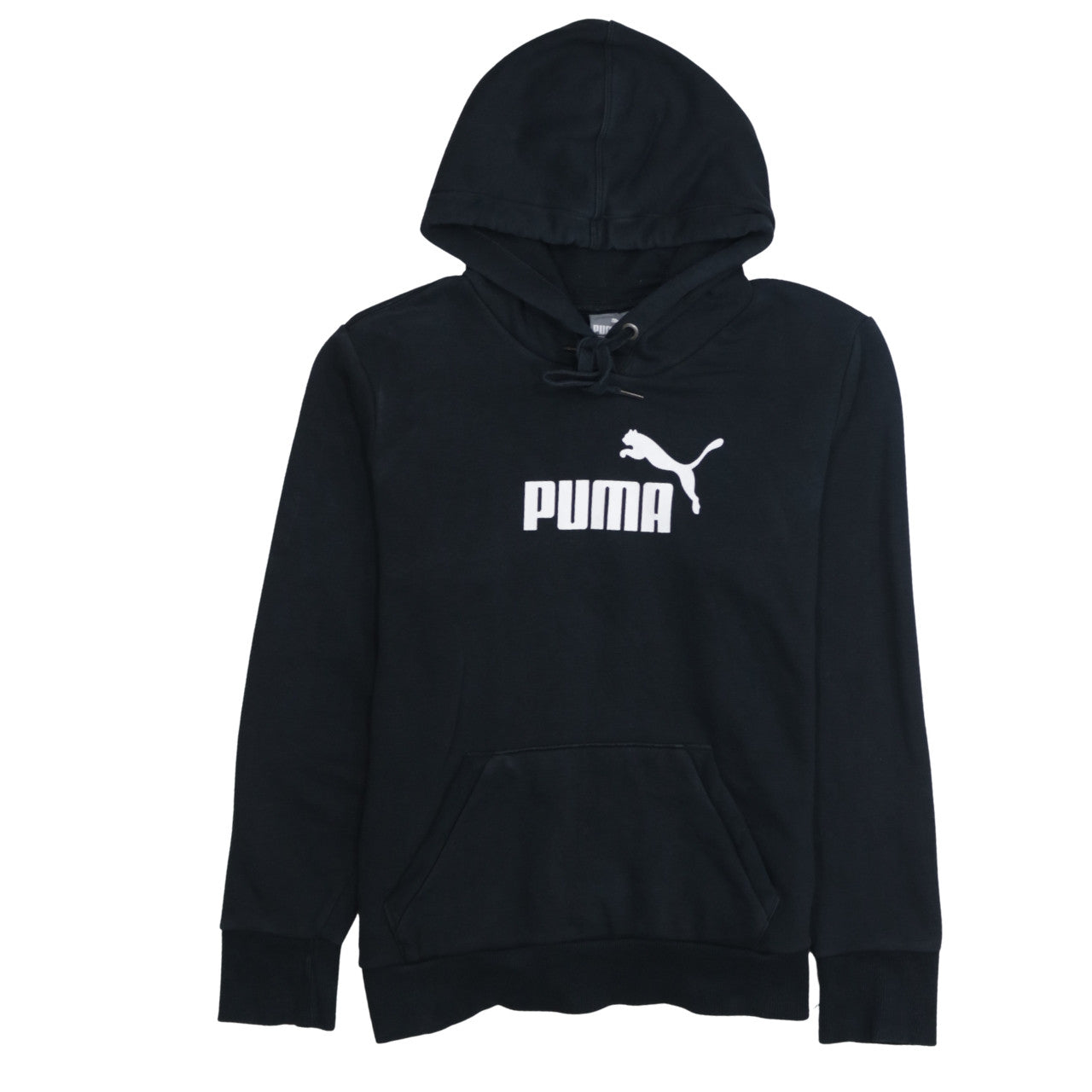 Puma Women's Black Pullover Hoodie Size L Cotton Blend Logo Design