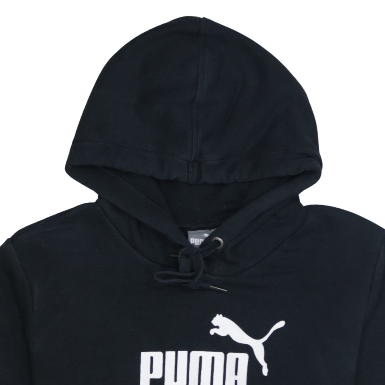 Puma Women's Black Pullover Hoodie Size L Cotton Blend Logo Design