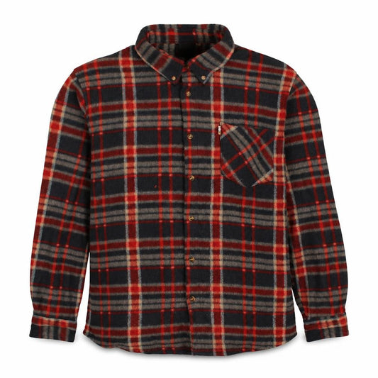 The Spirit of Adventure Men's Red Plaid Flannel Button-Up Shirt L
