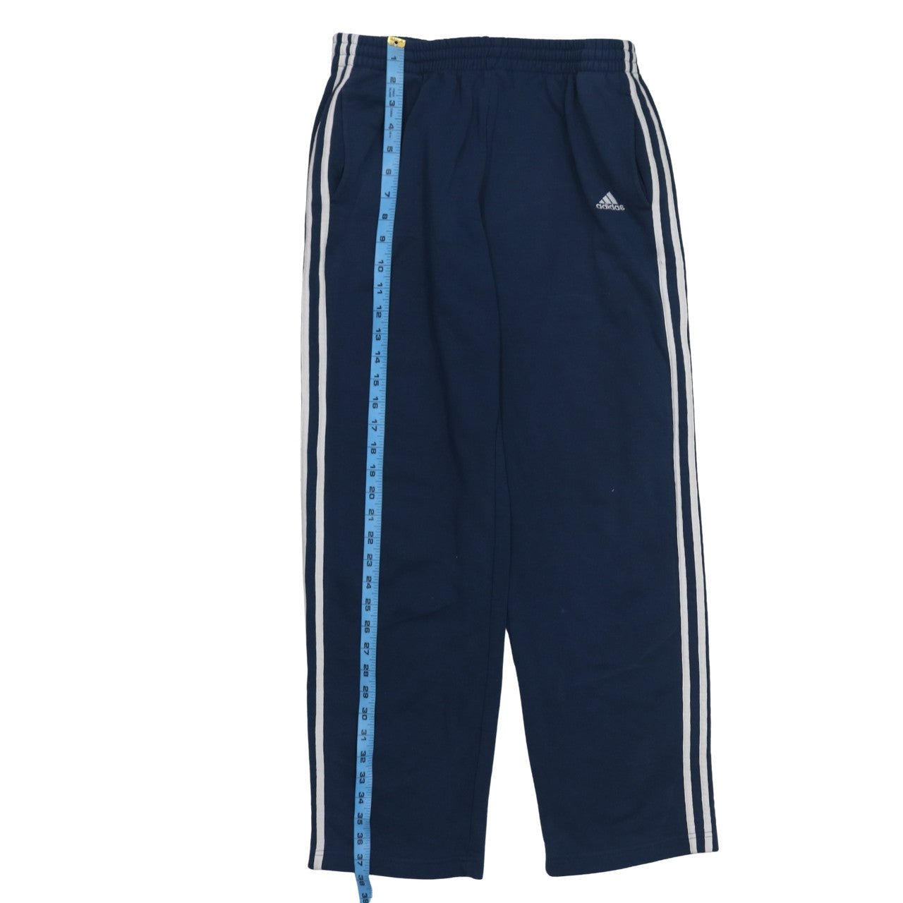 Adidas Men Blue Striped Sweatpants Medium Regular Fit