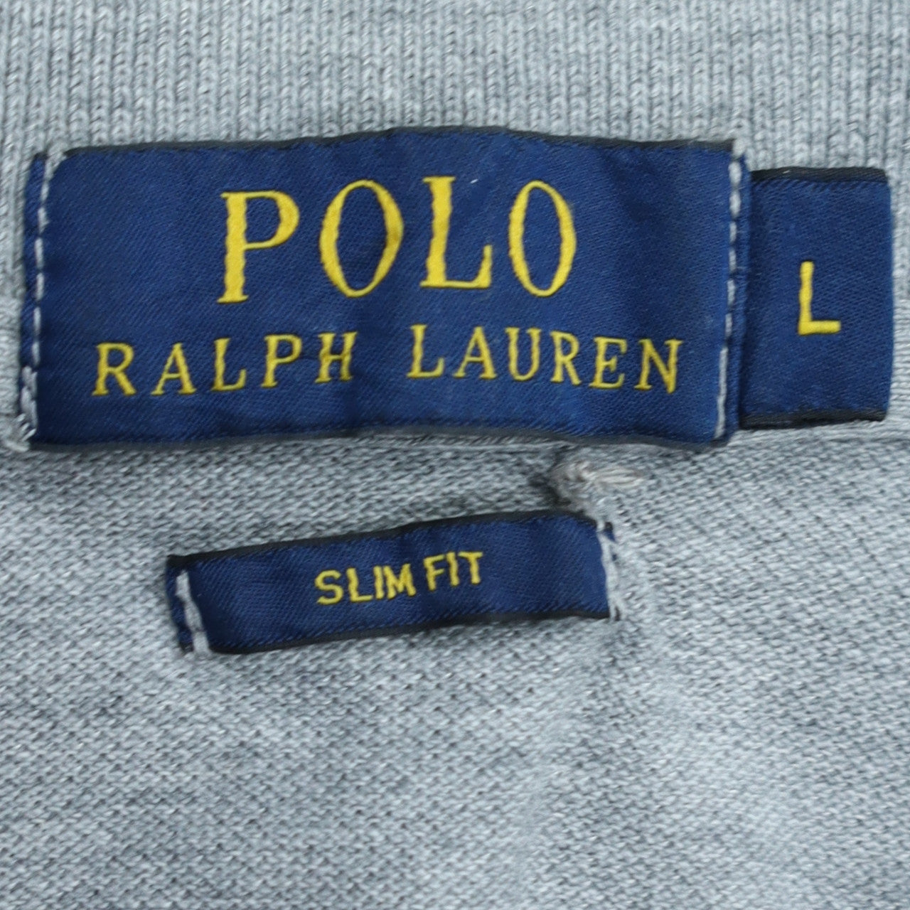 Ralph Lauren Men's Grey Slim Fit Cotton Polo Shirt L