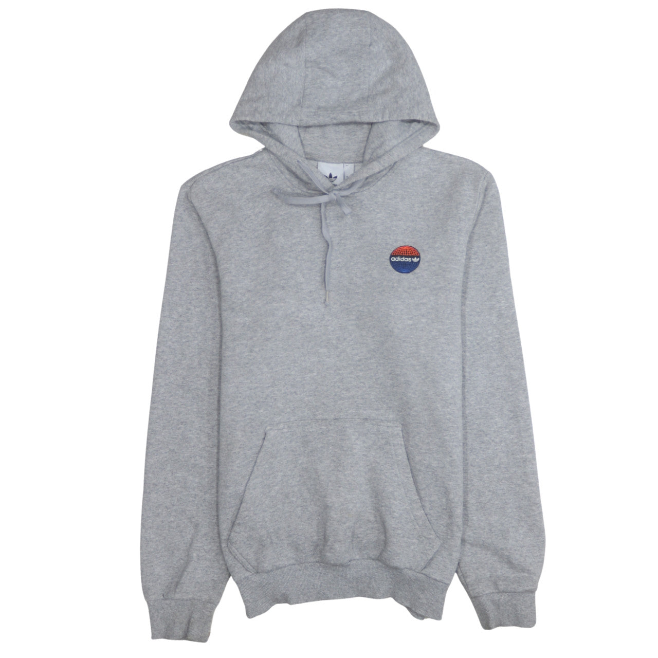 Adidas Men's Grey Pullover Hoodie Small Logo Fleece Sweatshirt