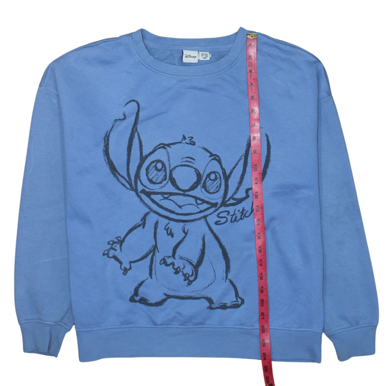 Disney Primark Women Blue Stitch Sweatshirt L 14/16 Long Sleeve Crew Neck