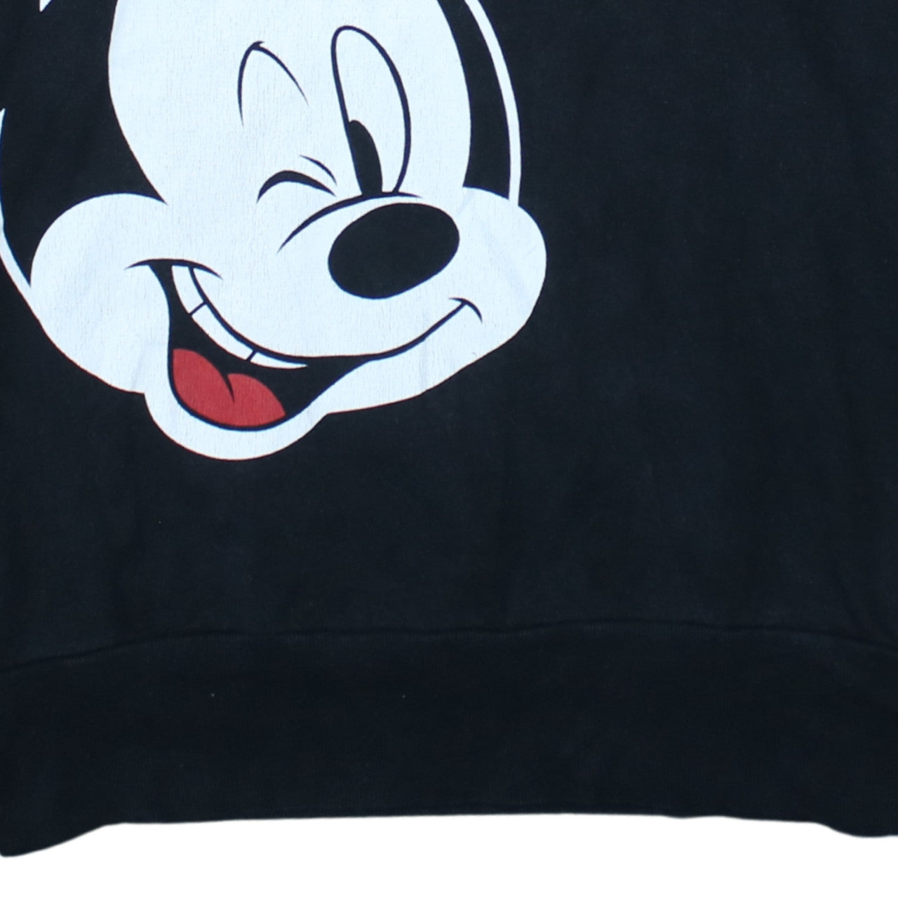 Disney Women’s Black Hoodie Large Mickey Mouse Oh Boy Cotton Pullover