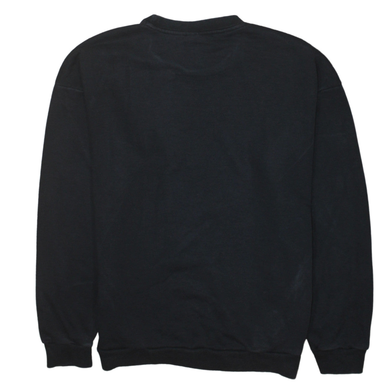 Adidas Womens Black Cotton Pullover Sweatshirt Size 12 Crew Neck Logo Print
