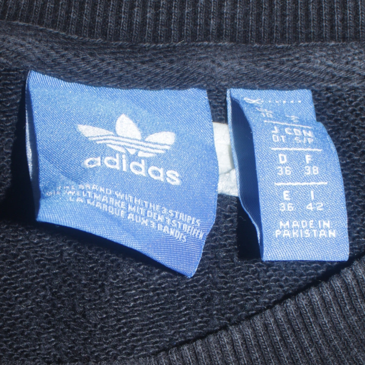 Adidas Womens Black Cotton Pullover Sweatshirt Size 12 Crew Neck Logo Print