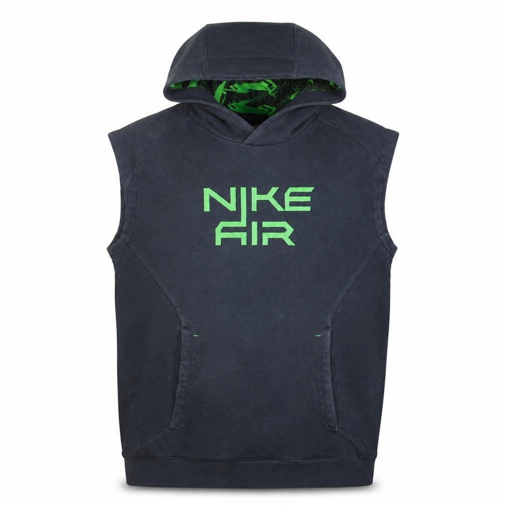 Nike Boys Black Sleeveless Pullover Hoodie XL 158-170cm Graphic Print Cotton Blend