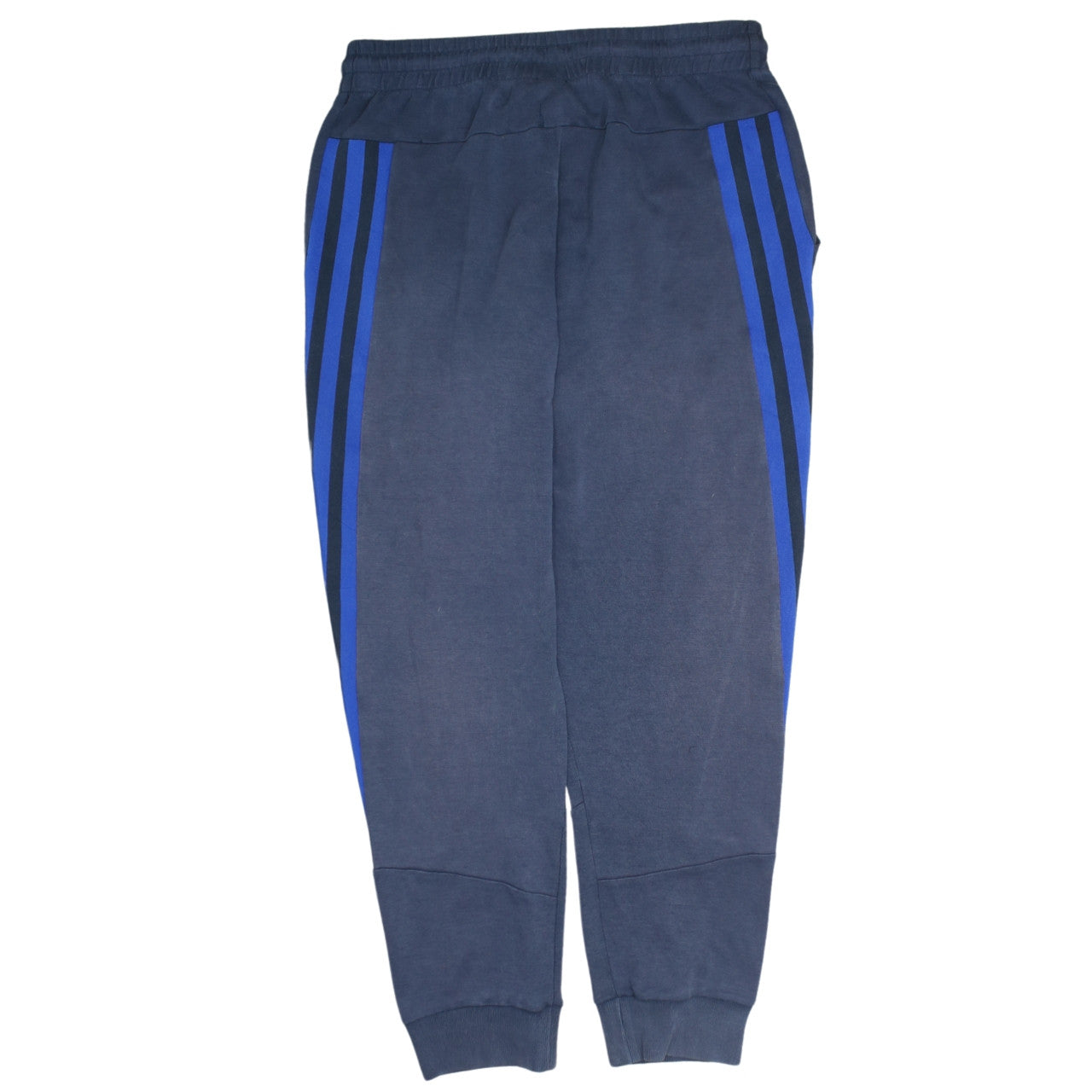 Adidas Men Blue Jogger Sweatpants L Elastic Waist Tapered Fit