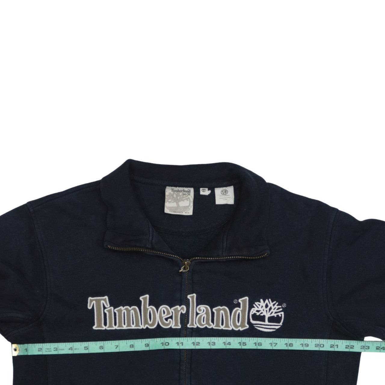 Timberland Men's Blue Full Zip Embroidered Sweatshirt Size M