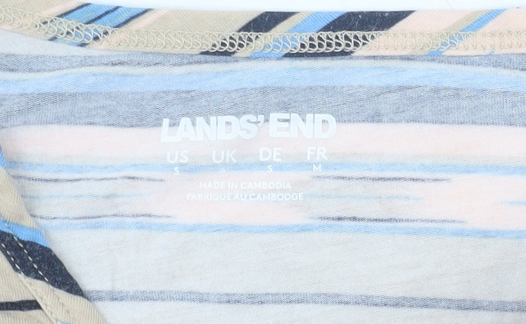 Lands' End Women’s Multicoloured Striped T-Shirt Size S Short Sleeve