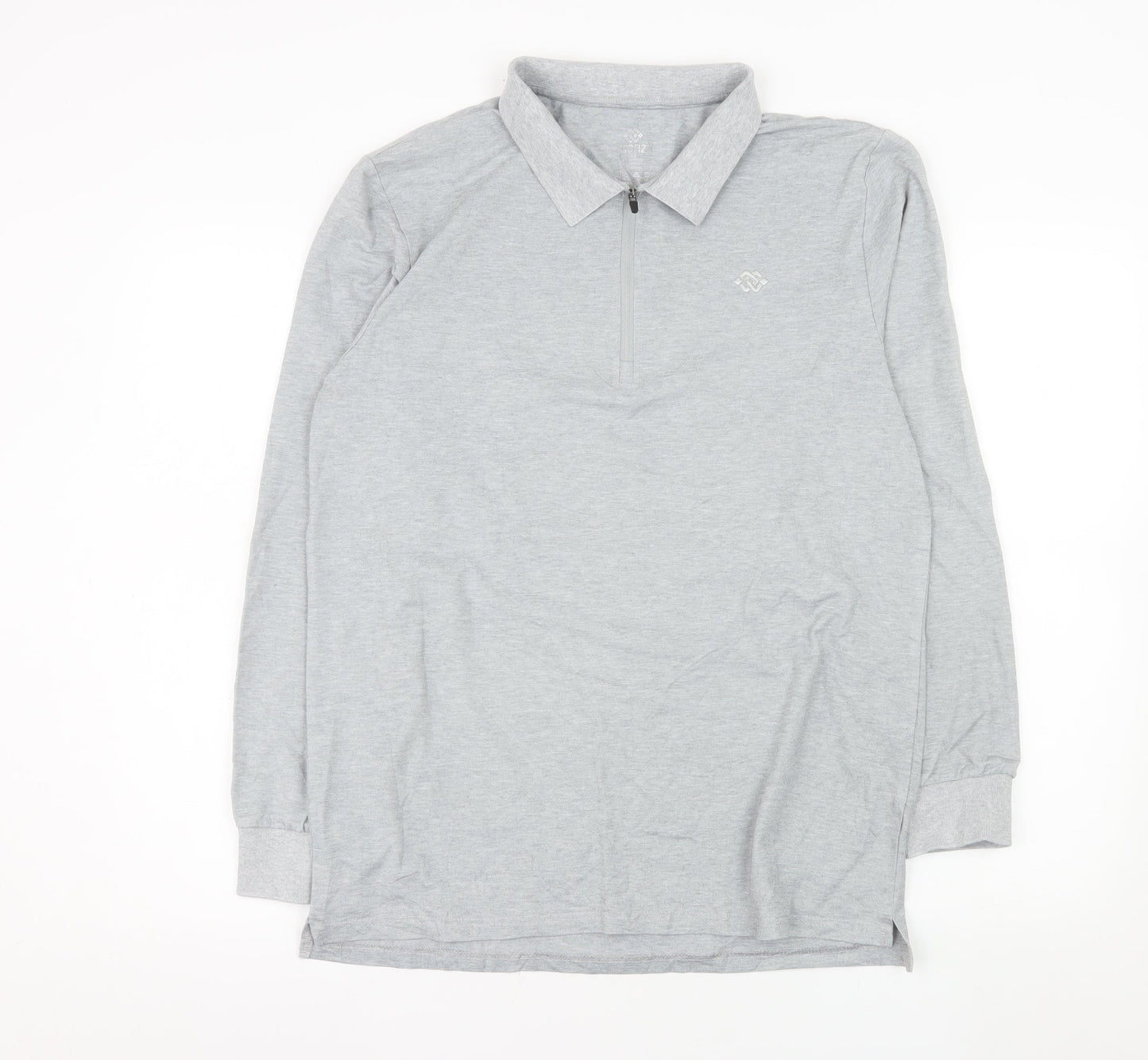 ProFiz Men’s Grey Collared 1/2 Zip Long Sleeve Sweatshirt M
