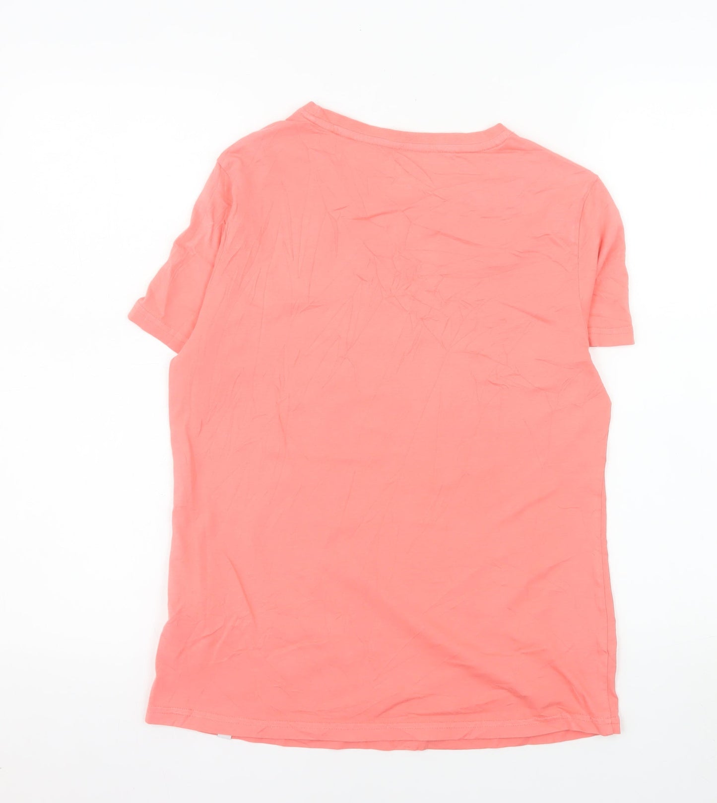 Animal Womens Pink Cotton Crew Neck Short Sleeve T-Shirt UK 8