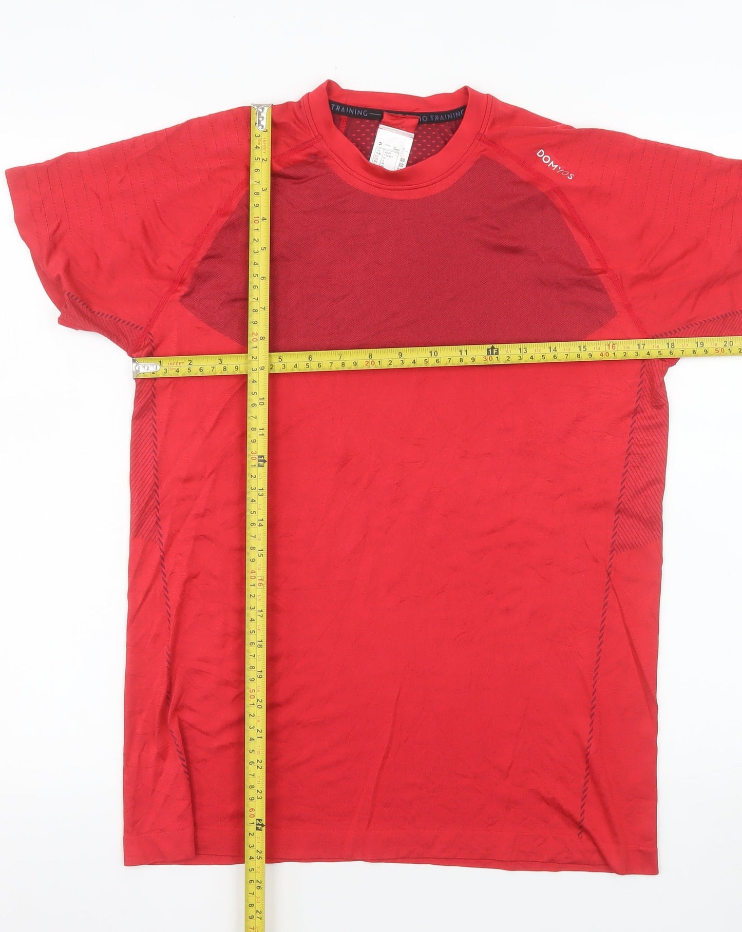 Domyos Men's Red Short Sleeve Athletic Training T-Shirt Size M
