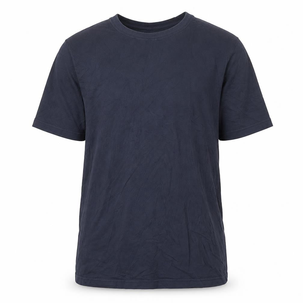 Les Basics Men's Navy Crew Neck Cotton T-Shirt Size Large