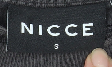 Nicce Men's Grey Short Sleeve Crew Neck Cotton T-Shirt Size S