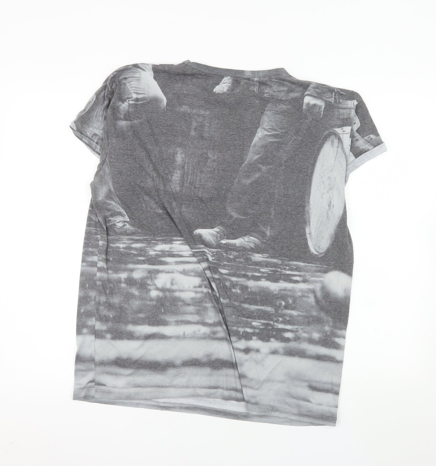 Jack Daniel's Bioworld Men's Grey Graphic Print Crew Neck T-Shirt L