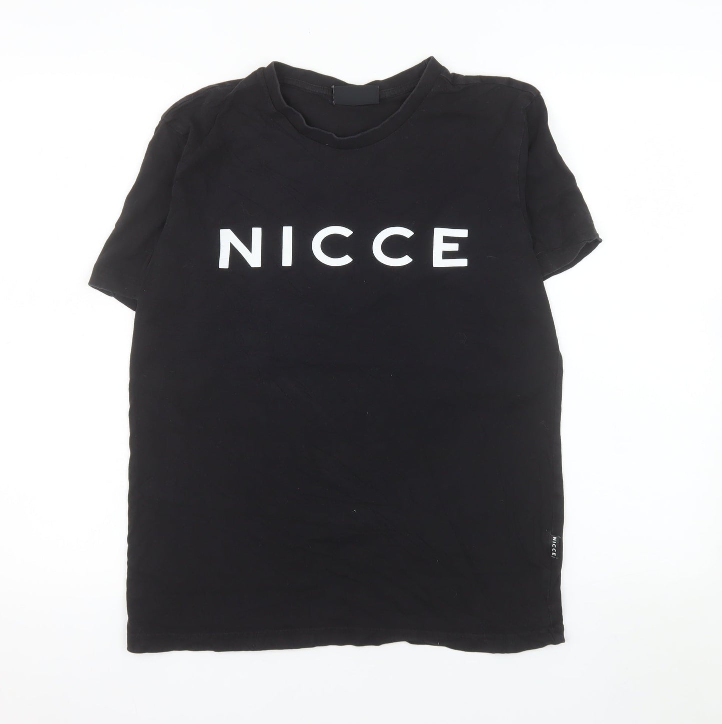 NICCE Men's Black Small Graphic Logo Cotton T-Shirt