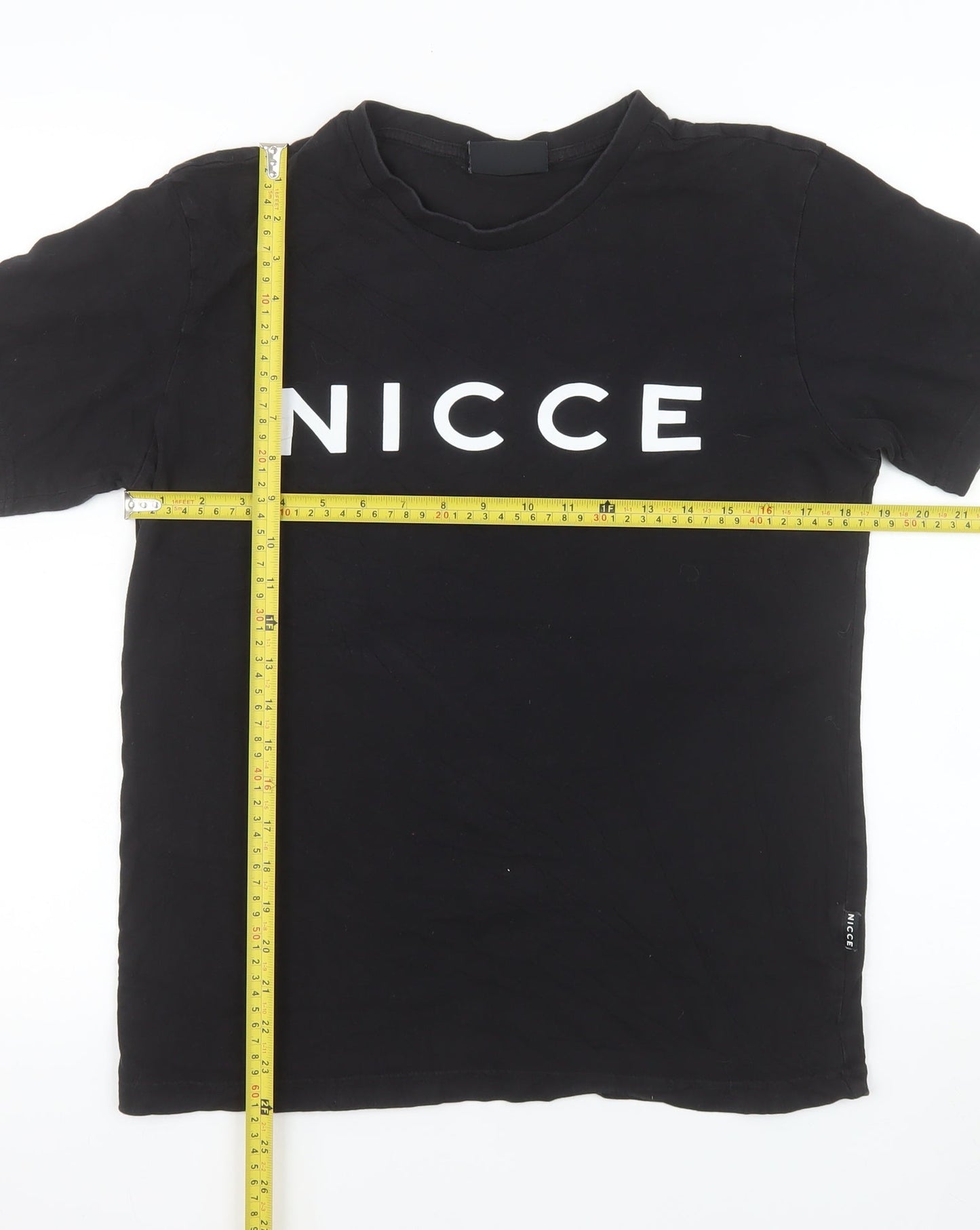 NICCE Men's Black Small Graphic Logo Cotton T-Shirt