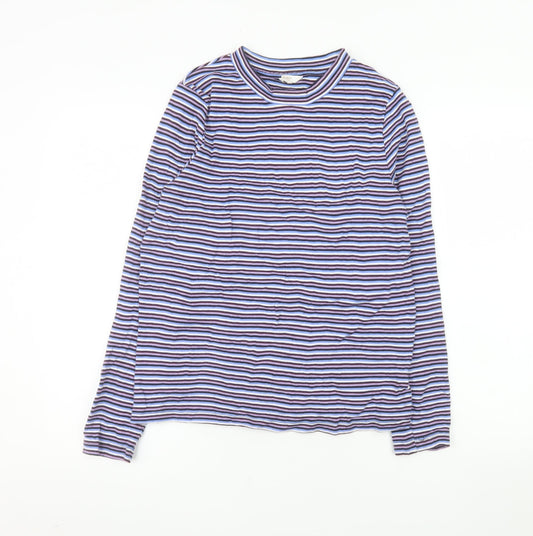 Cotton Traders Women’s Multicoloured Striped Long Sleeve Cotton T-Shirt UK 12