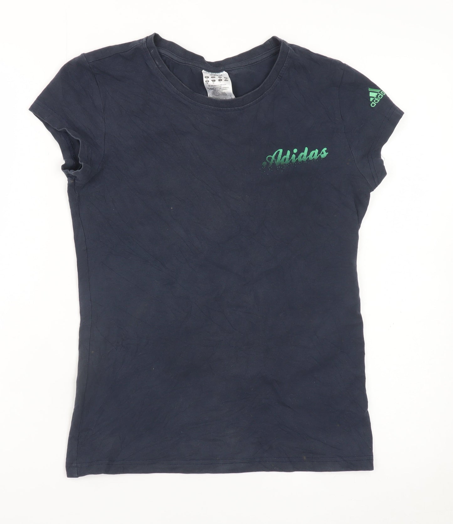 Adidas Women’s Blue Slim Fit Short Sleeve Cotton T-Shirt Size 12