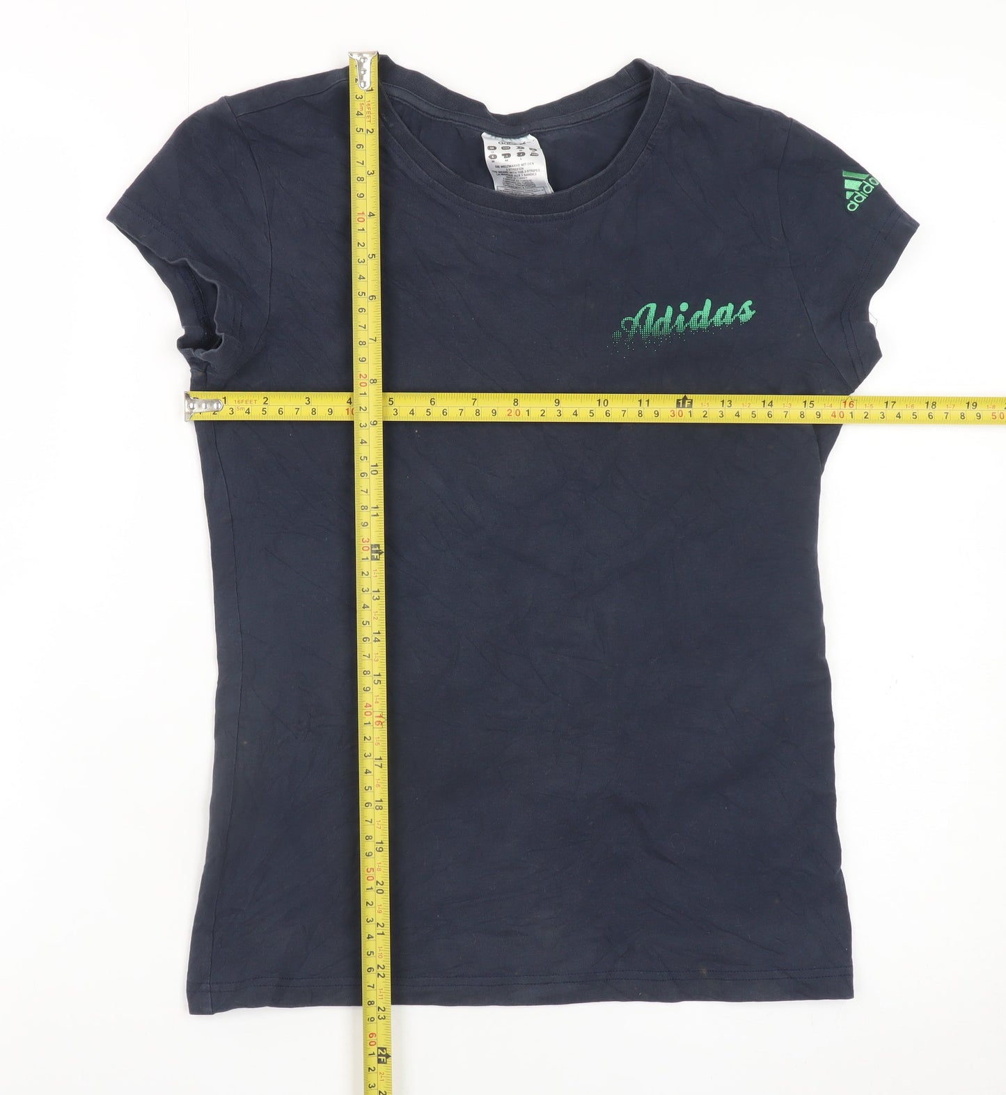 Adidas Women’s Blue Slim Fit Short Sleeve Cotton T-Shirt Size 12