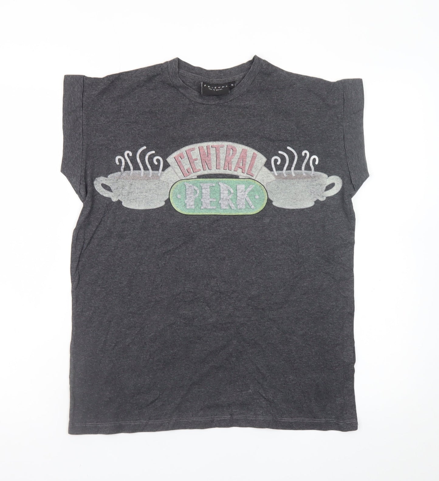 Friends Central Perk Women's Grey T-Shirt Size 10 Casual