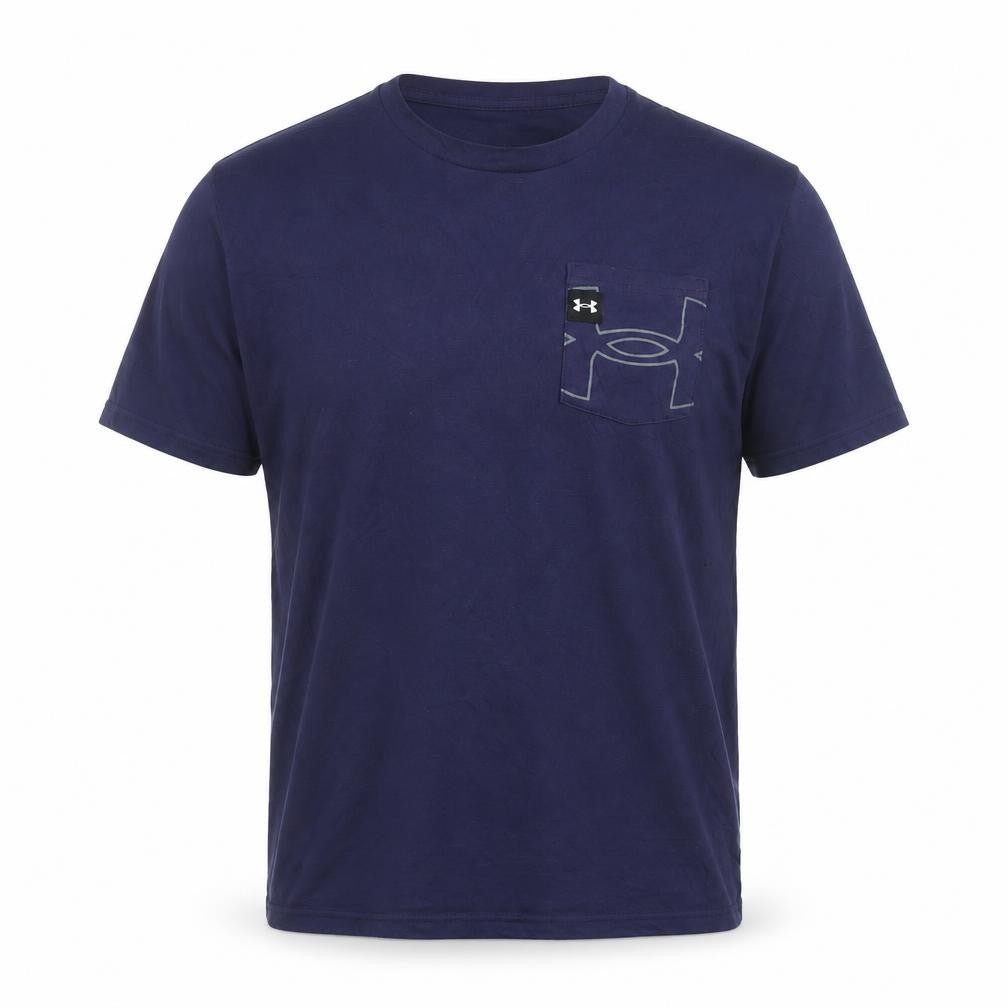 Under Armour Men's Navy Blue Loose Fit Cotton T-Shirt Size L