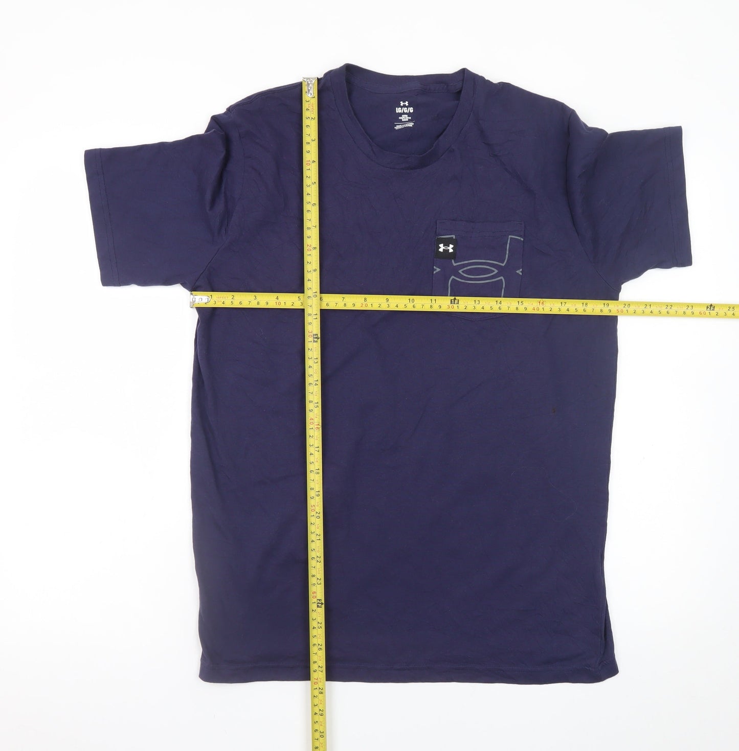 Under Armour Men's Navy Blue Loose Fit Cotton T-Shirt Size L