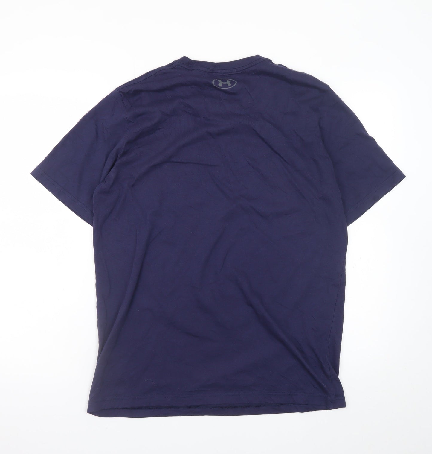 Under Armour Men's Navy Blue Loose Fit Cotton T-Shirt Size L