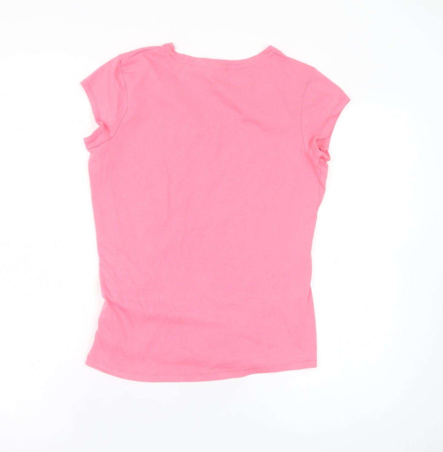 LA Gear Women's Pink V-Neck Short Sleeve Cotton T-Shirt Size 12